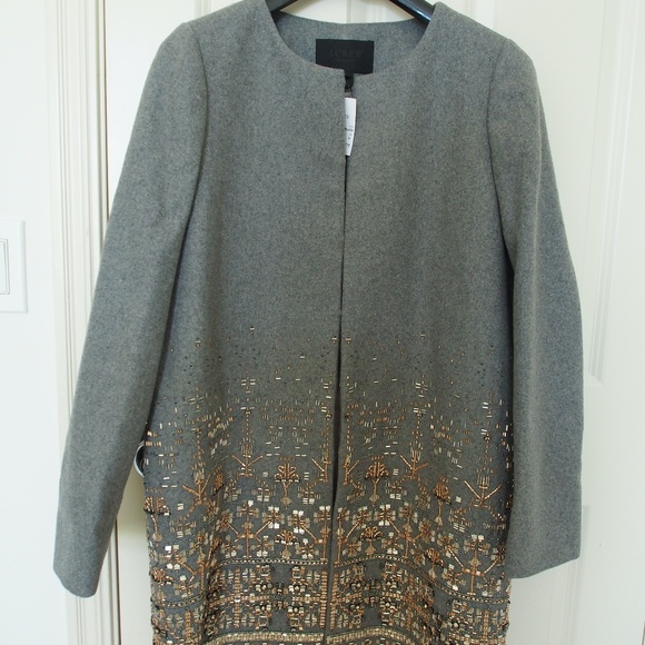 J. Crew Jackets & Blazers - J.Crew Collection Embellished Cocoon Coat  S 6